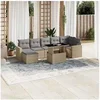 Image de Salon de jardin modulable rotin 8 pieces beige 62 x 62 x 69 cm