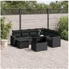 Image de Salon de jardin modulable 8 pieces 7 personnes resine tressee 62 x 62 x 69 cm noir