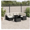 Image de Salon de jardin modulable rotin noir 7 personnes 62 x 62 x 69 cm 8 pieces