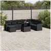 Image de Salon de jardin modulable rotin noir 9 pieces x 65.5 x 69 8 personnes