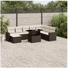 Image de Salon de jardin modulable rotin marron 9 pieces 62.0 x 62 x 69