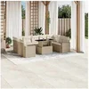 Image de Salon de jardin modulable 10 pieces beige resine tressee 62 x 62 x 69 cm 9 personnes