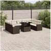 Image de Salon de jardin modulable rotin marron 10 pieces 62 x 62 x 69