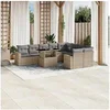 Image de Salon de jardin modulable rotin beige 10 pieces 62 x 62 x 69 cm
