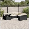 Image de Salon de jardin 10 pcs avec coussins noir résine tressée 3267506