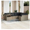 Image de Salon de jardin avec coussins 10 pcs gris clair résine tressée 3267512
