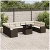 Image de Salon de jardin modulable resine tressee marron 11 pieces 62 x 62 x 69