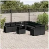 Image de Salon de jardin modulable rotin noir 11 pieces 62 x 62 x 69 cm 2 personnes