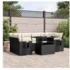 Image de Salon de jardin modulable rotin noir 3 pieces 6 personnes