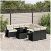 Image de Salon de jardin modulable rotin noir 9 pieces 62.0 x 62 x 69 8 personnes