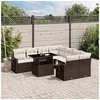 Image de Salon de jardin modulable 9 pièces résine tressée marron - Table extensible 62 x 62 x 69 cm