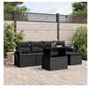 Image de Salon de jardin 6 pcs avec coussins noir résine tressée 3267865