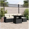 Image de Salon de jardin 6 pcs avec coussins noir résine tressée 3267866