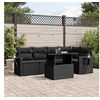 Image de Salon de jardin 6 pcs avec coussins noir résine tressée 3267885