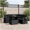 Image de Salon de jardin modulable rotin noir 6 pieces 62 x 62 x 69 cm 5 personnes