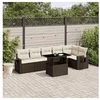 Image de Salon de jardin modulable rotin 7 pieces marron 62 x 62 x 69 cm