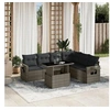 Image de Salon de jardin avec coussins 7 pcs gris résine tressée 3267930