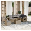 Image de Salon de jardin avec coussins 7 pcs beige résine tressée 3267939