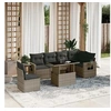 Image de Salon de jardin modulable rotin 6 personnes gris 62 x 62 x 69 cm 7 pieces
