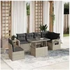 Image de Salon de jardin modulable GENERIQUE resine tressee gris 2 pieces 62 x 62 x 69 cm