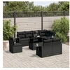 Image de Salon de jardin modulable rotin 9 pieces noir 62 x 62 x 69 cm 8 personnes