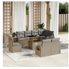 Image de Salon de jardin modulable 9 pieces beige rotin 62 x 62 x 69 cm
