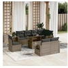 Image de Salon de jardin modulable rotin 2 personnes gris 62 x 62 x 69 cm 9 pieces