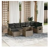 Image de Salon de jardin modulable rotin 7 personnes 8 pieces 62 x 62 x 69 cm gris