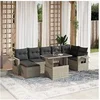 Image de Salon de jardin modulable GENERIQUE resine tressee 2 personnes gris 62 x 62 x 69 cm 8 pieces