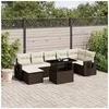 Image de Salon de jardin modulable 8 pieces marron rotin 62 x 62 x 69 cm