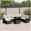 Image de Salon de jardin modulable 7 personnes 8 pieces rotin 62.0 x 62 x 69 cm noir