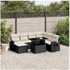 Image de Salon de jardin modulable 9 pieces rotin 8 personnes 62 x 62 x 69 cm noir