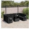Image de Salon de jardin modulable rotin noir 2 personnes 62 x 62 x 69 cm 10 pieces