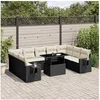 Image de Salon de jardin modulable noir resine tressee 10 pieces 62.0 x 62 x 69 cm 9 personnes