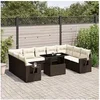 Image de Salon de jardin modulable resine tressee marron 10 pieces 62.0 x 62 x 69
