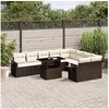 Image de Salon de jardin modulable marron 10 pieces resine tressee 62 x 62 x 69 cm
