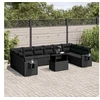 Image de Salon de jardin modulable rotin noir 10 personnes 62 x 62 x 69 cm 11 pieces