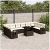 Image de Salon de jardin modulable rotin marron 11 pieces 62.0 x 62 x 69