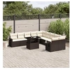 Image de Salon de jardin modulable - Lot de 11 pièces - Résine tressée marron - Table extensible 62 x 62 x 69 cm