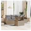 Image de Salon de jardin modulable 4 personnes 5 pieces beige 62 x 55 x 69 cm rotin
