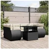 Image de Salon de jardin modulable rotin noir 7 pieces x 70 x 69