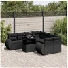 Image de Salon de jardin modulable rotin noir 8 personnes 62 x 62 x 69 cm 9 pieces