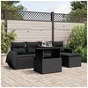 Image de Salon de jardin modulable rotin noir 6 pieces 62 x 55 x 69 5 personnes