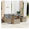 Image de Salon de jardin modulable 5 personnes 6 pieces beige 62 x 55 x 69 cm rotin