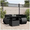 Image de Salon de jardin modulable 4 personnes noir resine tressee 62 x 62 x 69 cm 5 pieces