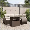 Image de Salon de jardin modulable marron 4 personnes 5 pieces 62 x 62 x 69 cm resine tressee