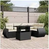 Image de Salon de jardin modulable rotin noir 6 pieces x 70 x 69
