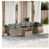 Image de Salon de jardin modulable beige 6 personnes 7 pieces 62 x 62 x 69 cm rotin
