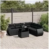 Image de Salon de jardin modulable 6 personnes 7 pieces noir 62 x 62 x 69 cm resine tressee