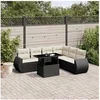 Image de Salon de jardin modulable resine tressee noir 7 pieces x 70 x 69